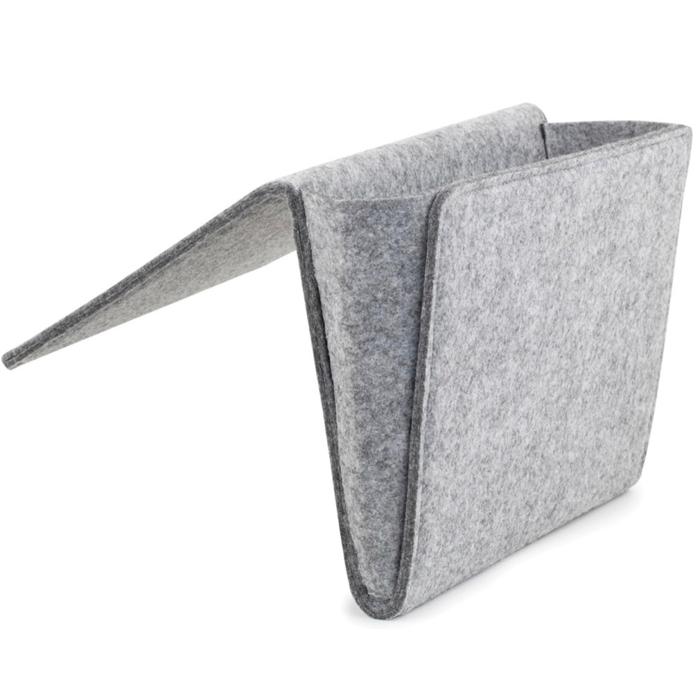 Kikkerland Grey Felt Bedside Pocket Caddy
